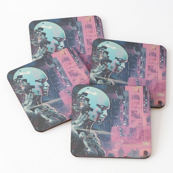 Item preview, Retro Futuristic Cyberpunk Nightclub with Robots designed and sold by Je-we.