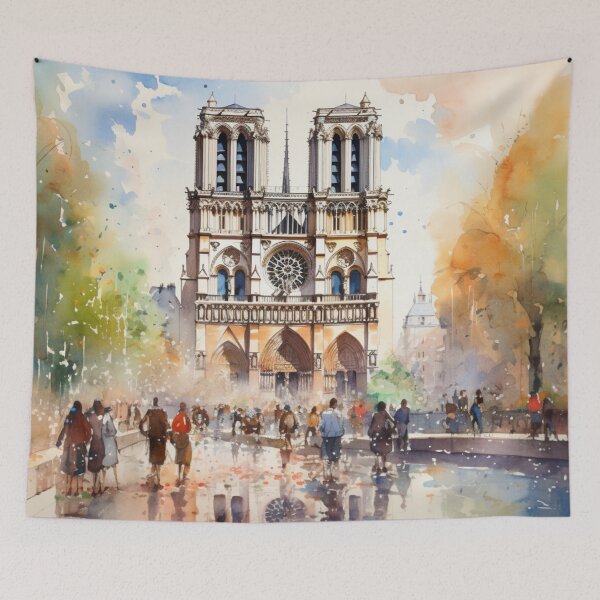 Item preview, A Watercolor Design of the Notre Dame Cathedral - Paris - France designed and sold by Sketch-Shack.