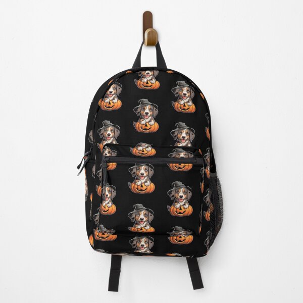 Item preview, Australian Shepherd Puppy Halloween Autumn Pumpkin Witch Hat  designed and sold by VermintStudio.