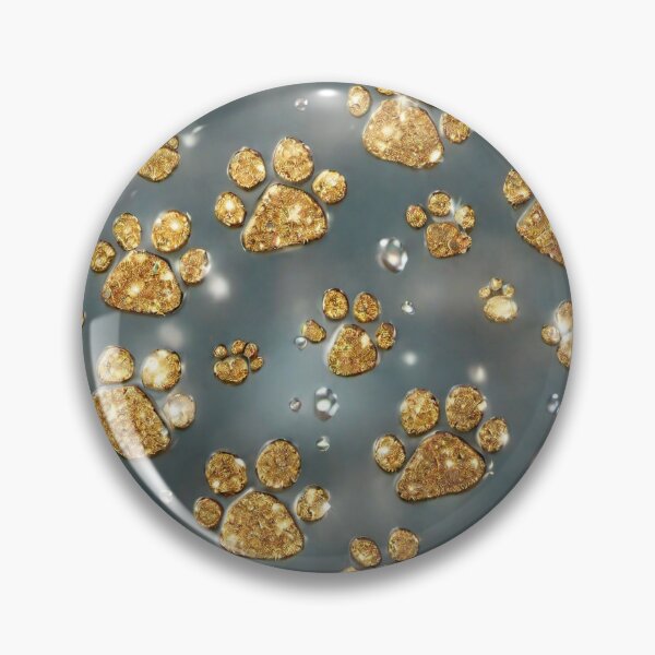 Artikelvorschau, Golden Glitter Dog Pawprints entworfen und verkauft von BellaRosie Emporium.