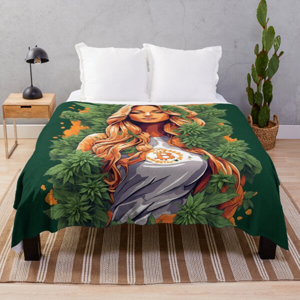 Artikelvorschau, Schöne Frau BTC Cannabis Mega Green Plant Pot Leafs Orange Splash entworfen und verkauft von wojysmokes.