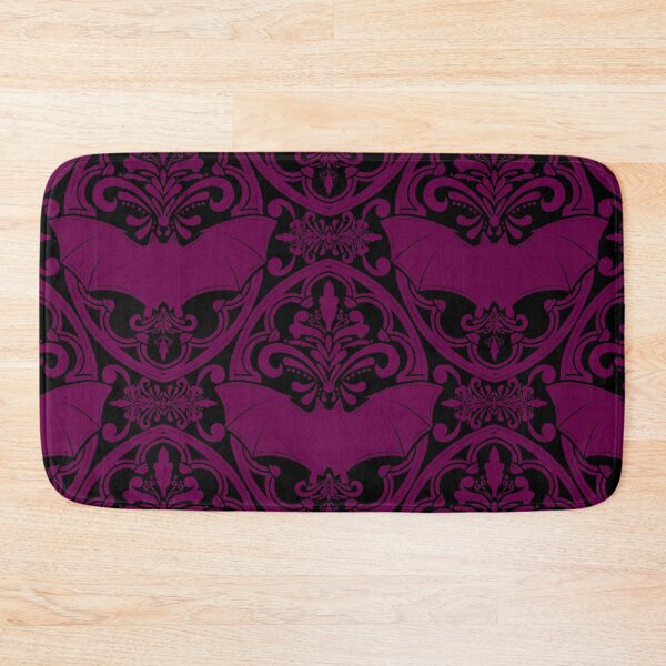 Item preview,  Vampire Bat Dark Magenta & Black Gothic Damask Pattern designed and sold by Gemma Compton.