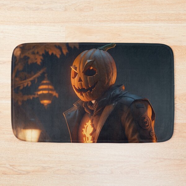 Item preview, Halloween pumpkin headed man in a leather coat designed and sold by twisted-dot.