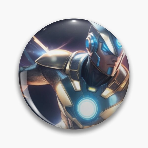 Item preview, futuristic superhero, metallic designed and sold by mikaws.
