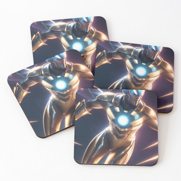 Item preview, futuristic superhero, metallic designed and sold by mikaws.