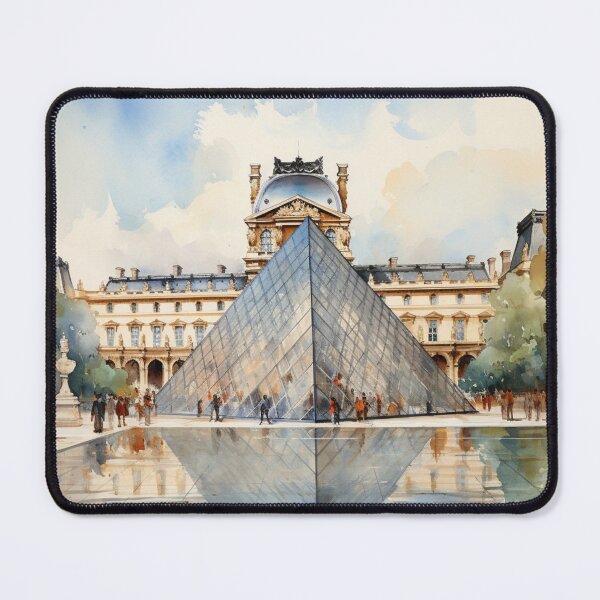 Item preview, A Watercolor Design of the Louvre Museum - Paris - France designed and sold by Sketch-Shack.