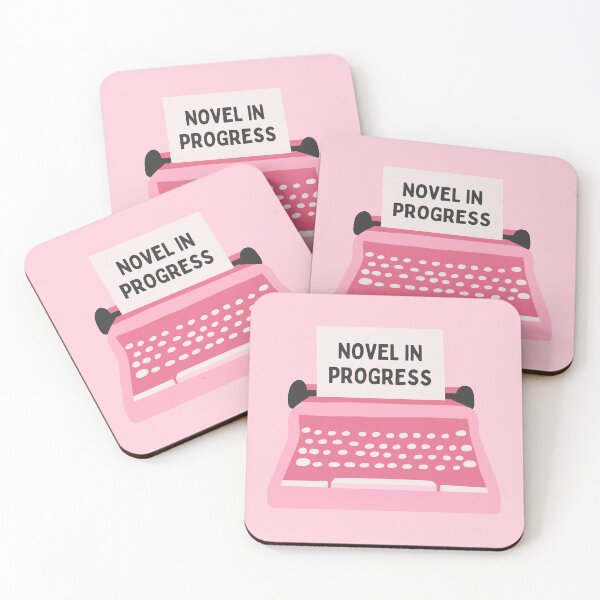 Item preview, novel in progress pink typewriter designed and sold by catdiasart.