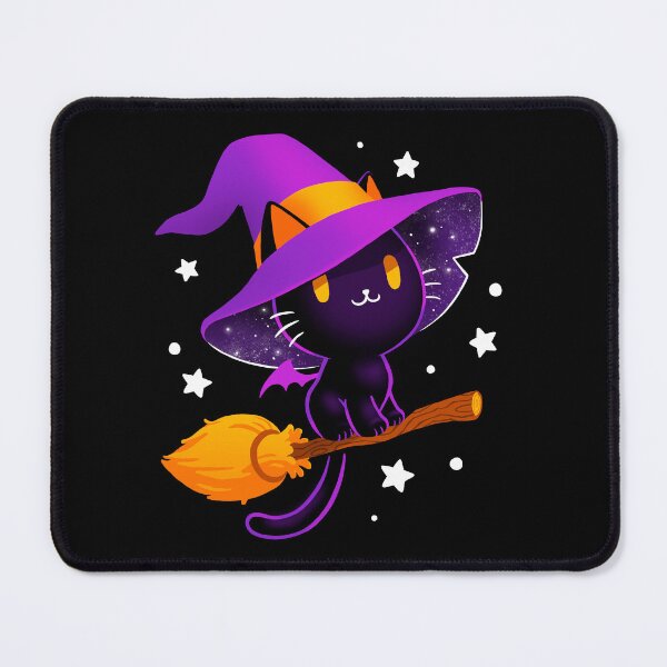 Item preview, Witch cat - Black magic cat - cute spooky - Magical stars designed and sold by BlancaVidal.