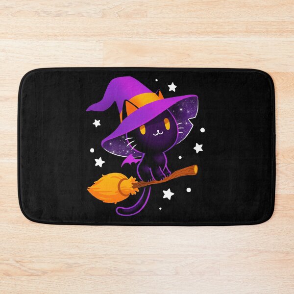 Item preview, Witch cat - Black magic cat - cute spooky - Magical stars  designed and sold by BlancaVidal.
