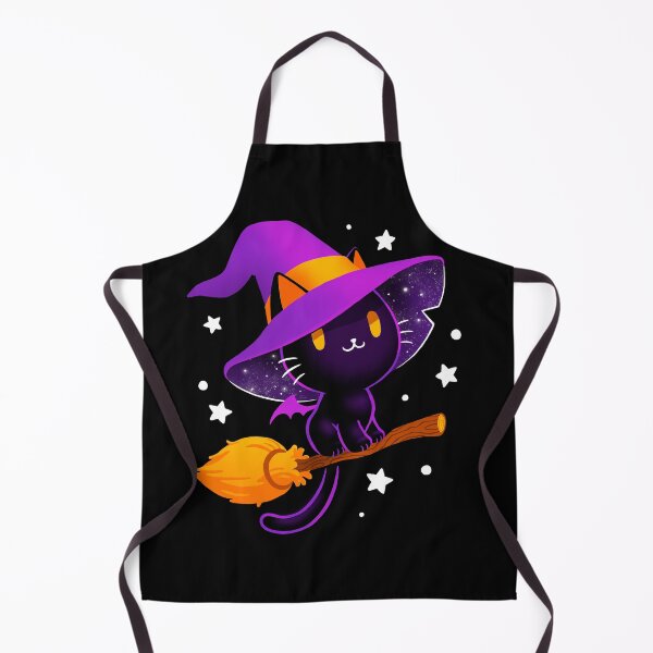 Item preview, Witch cat - Black magic cat - cute spooky - Magical stars designed and sold by BlancaVidal.