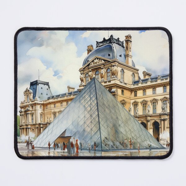 Item preview, A Watercolor Design of the Louvre Museum - Paris - France designed and sold by Sketch-Shack.