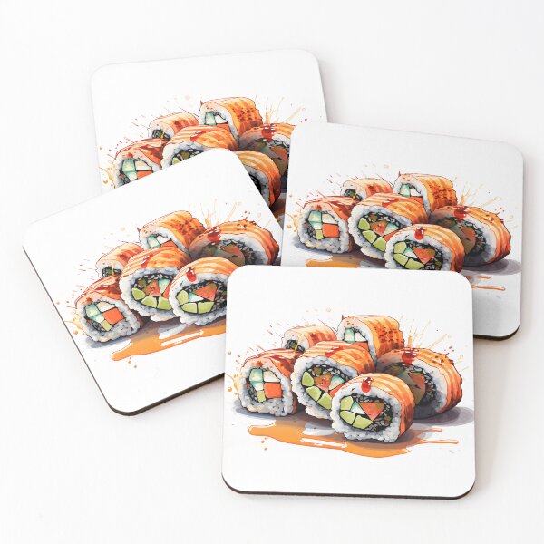 Item preview, Cartoon style sushi maki designed and sold by naatala.