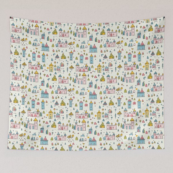 Item preview, cute castle seamless designed and sold by NatthyDesign.