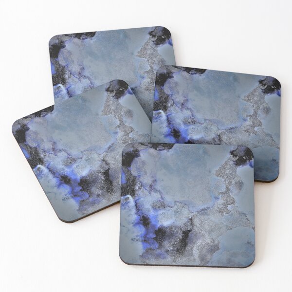 Item preview, Blue, Silver and Black Marble Effect designed and sold by MyAbstractInk.