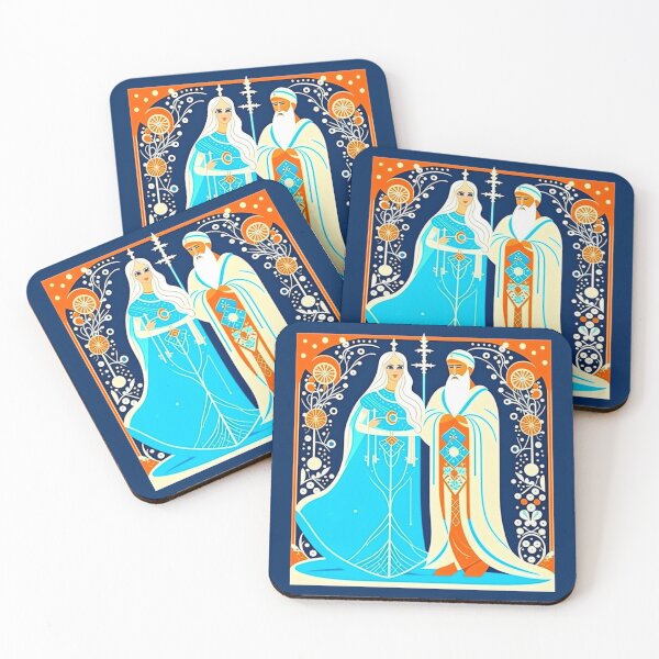 Item preview, Art Deco Ded Moroz and Snow Maiden designed and sold by HolidayBug.