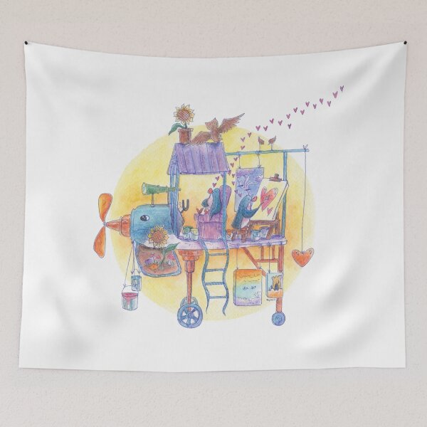 Item preview, Two penguins on an adventure in airplane art studio. designed and sold by PenguinGirl-Art.