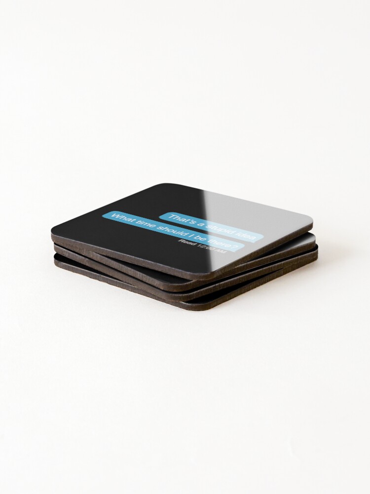 Thumbnail 4 of 5, Coasters (Set of 4), Late Night Text designed and sold by -Rails-.