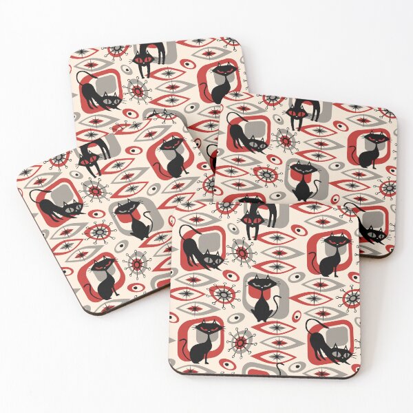 Item preview, Vintage Atomic Cats - Red designed and sold by DaveSavageArt.