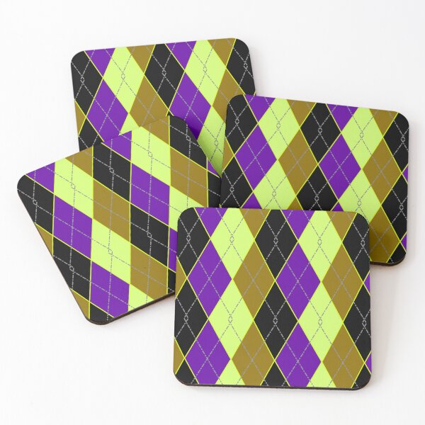 Item preview, ghost type dark wizard colored argyle purple lime toxic brown black designed and sold by Michael Stewart.