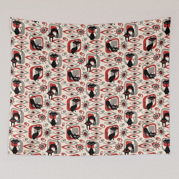 Item preview, Vintage Atomic Cats - Red designed and sold by DaveSavageArt.