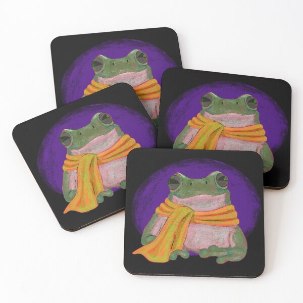 Item preview, Happy Frog in a Scarf designed and sold by AshandOakArt.