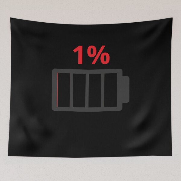 Item preview, 1% One Percent Low Battery Funny Gifts designed and sold by ArtPrintPlanet.