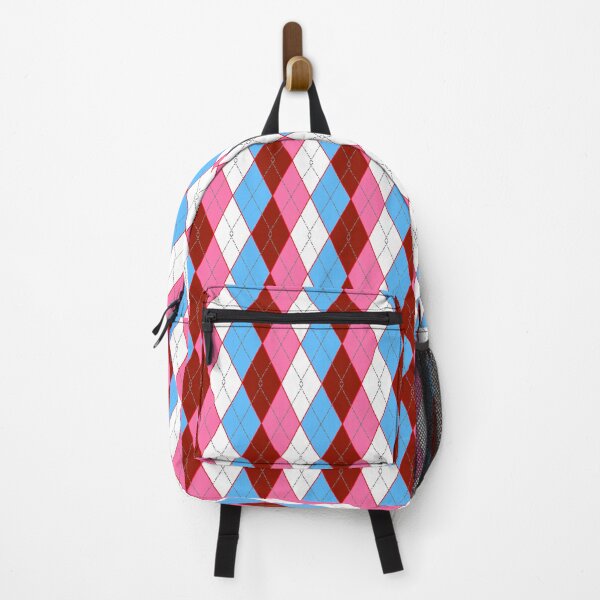 Item preview, peppermint and cinnamon sky colored argyle red pink white and blue designed and sold by Michael Stewart.