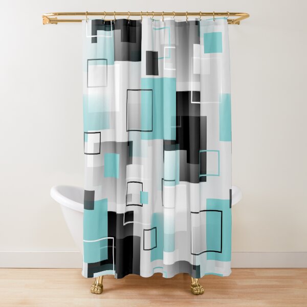 Item preview, Midcentury Modern Retro Squares in Blue and Gray designed and sold by MellowCat.