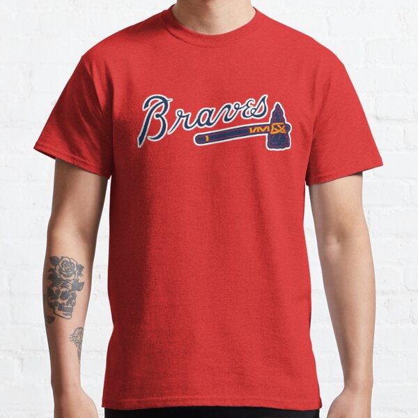 Men's Heathered Navy Atlanta Braves Distressed Team Tri-Blend T-Shirt