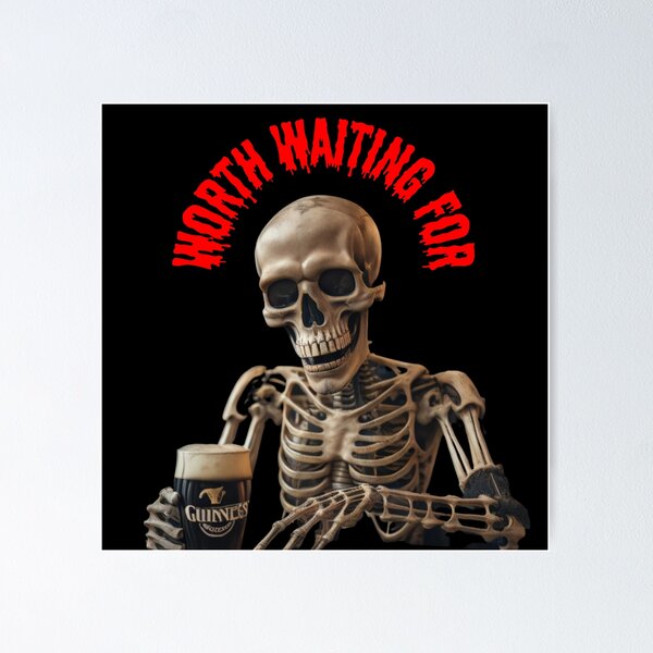 Artikel-Vorschau von Guinness-Halloween-Skelett. Lustiges irisches Bild., designt und verkauft von Culveays.