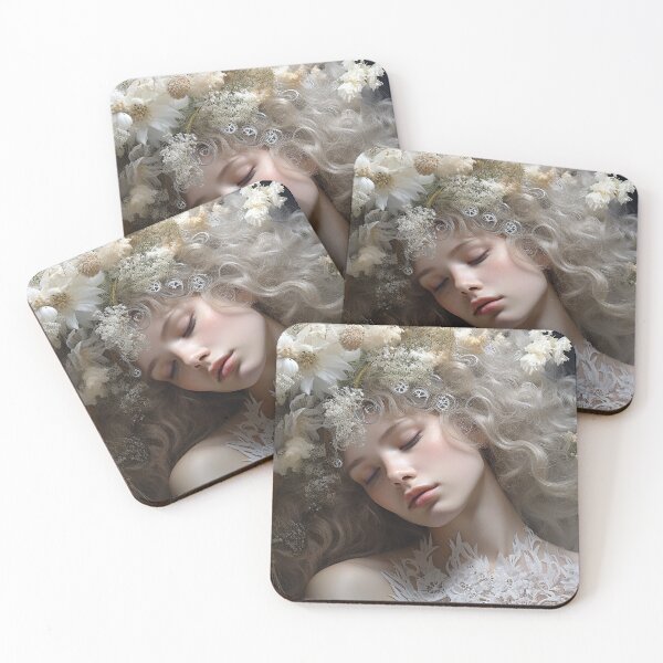 Item preview, Everlasting Esther entrancing Flower Spirit in White  designed and sold by Vicki Noble Art.