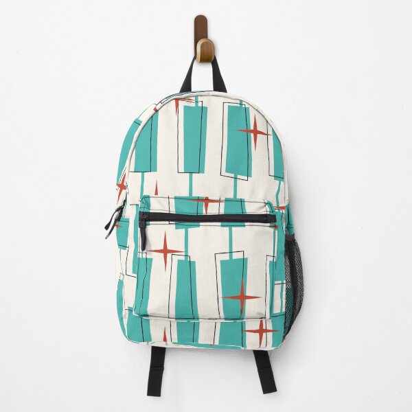 Item preview, Mid Century Atomic Blocks Teal, Red, Cream designed and sold by trdstudio.