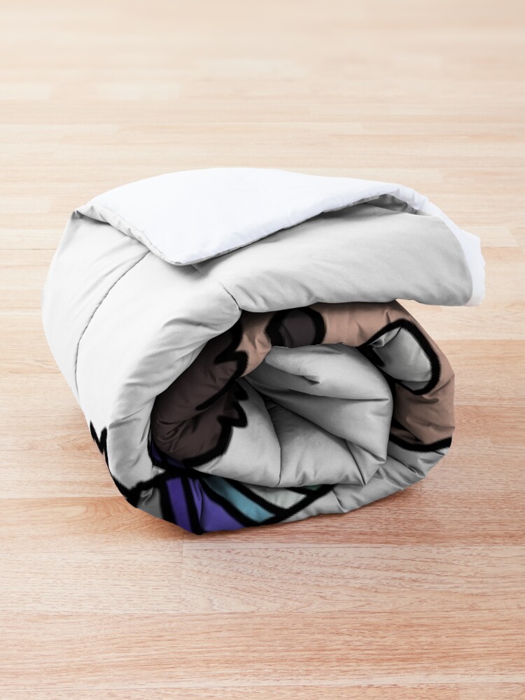 Thumbnail 4 of 6, Comforter, Heartstopper Nick & Charlie pride flag tops designed and sold by elladea.