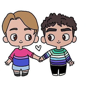 Artwork thumbnail, Heartstopper Nick & Charlie pride flag tops by elladea