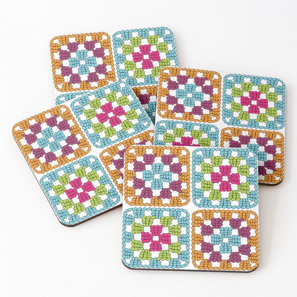 Item preview, Crochet Granny Square Retro Pattern in Multicolour  designed and sold by Aureusglow.