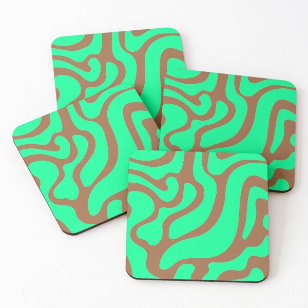 Item preview, Mint Green Brown Liquid Pattern designed and sold by bjornkutiak.