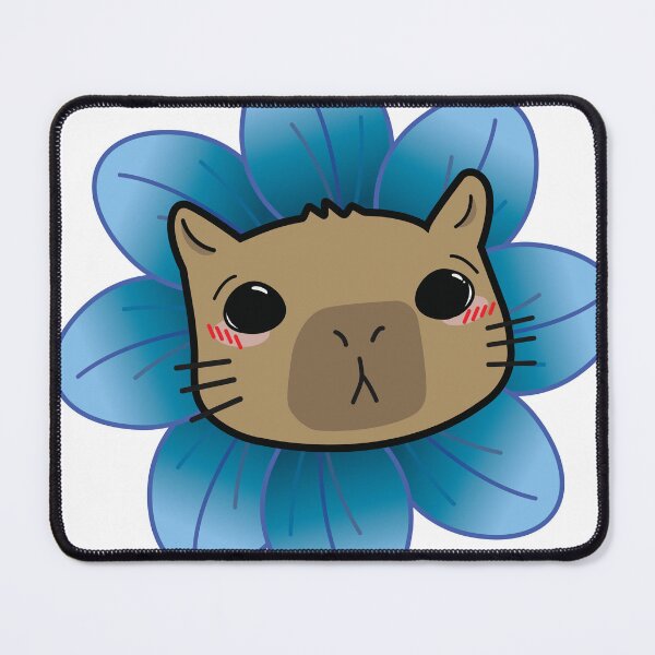 Item preview, Floral Capybara - Blue designed and sold by SillyLiliStuff.