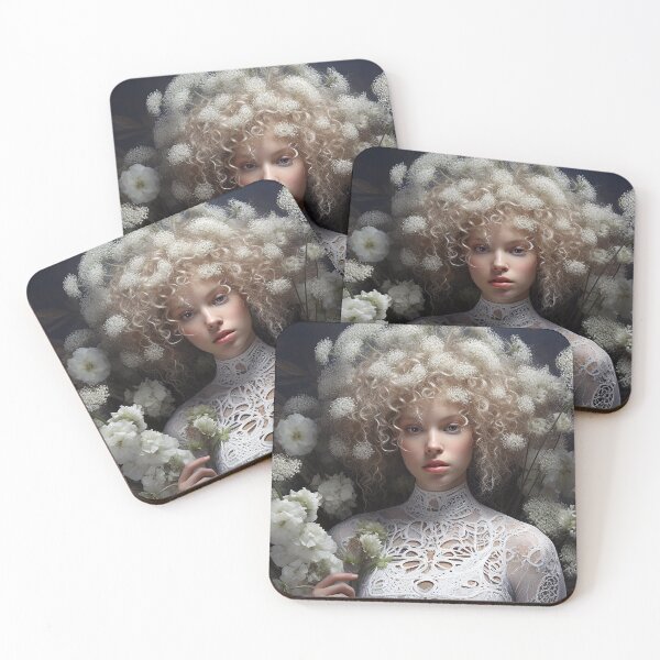 Item preview, Adventurous Annie entrancing Flower Spirit in White  designed and sold by Vicki Noble Art.