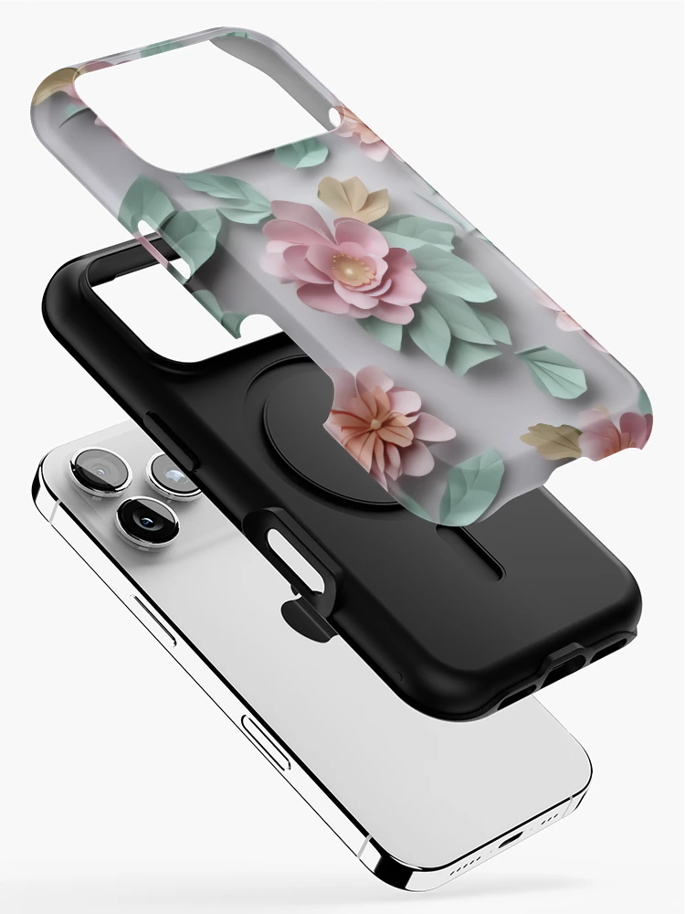 Thumbnail 2 of 4, iPhone Case, LEAVES AND ROSES designed and sold by DIGILEGA.