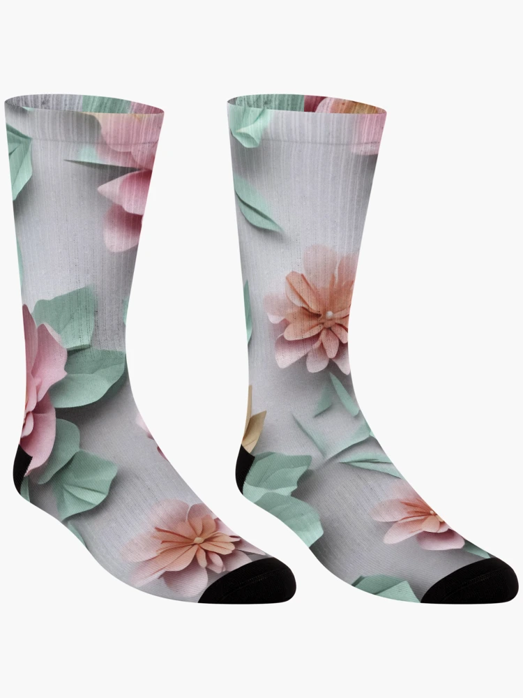 Thumbnail 3 of 5, Socks, LEAVES AND ROSES designed and sold by DIGILEGA.