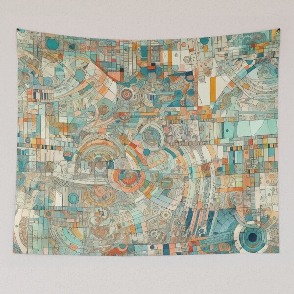 Item preview, Geometric wonder: Colorful curves, mapped worlds, intricate cityscapes. designed and sold by WhiteWolfe0127.
