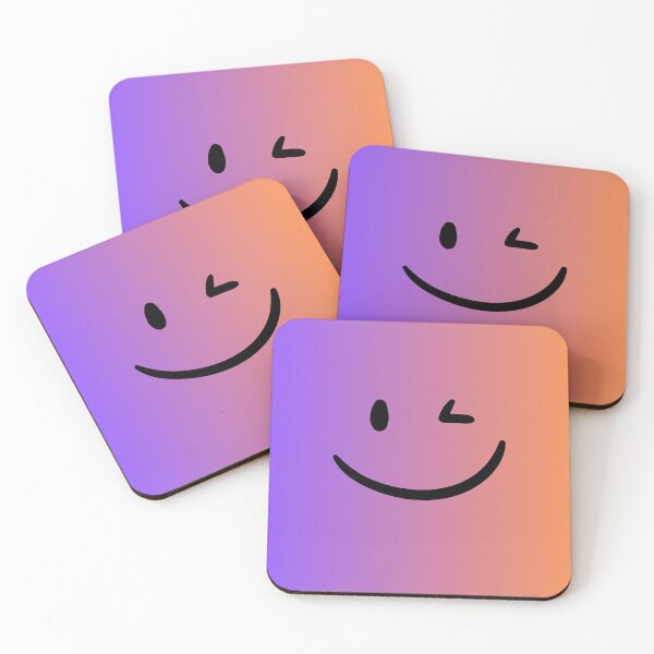 Item preview, Winking face with purple, pink and orange gradient background designed and sold by Susan-Marie220.