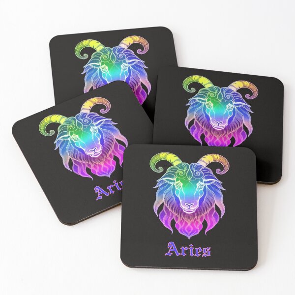 Item preview, Aries zodiac sign with colorful ram designed and sold by Fun Fun Fun in the Sun.