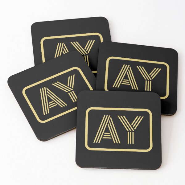 Item preview, AY Initials Gold Geometric Letters designed and sold by Jeallan Designs.