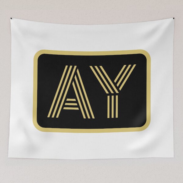 Item preview, AY Initials Gold Geometric Letters designed and sold by Jeallan Designs.