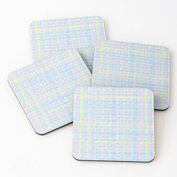 Item preview, Textured Plaid in Vaporwave Cyan, Green, Purple designed and sold by Daydreamer Alley.
