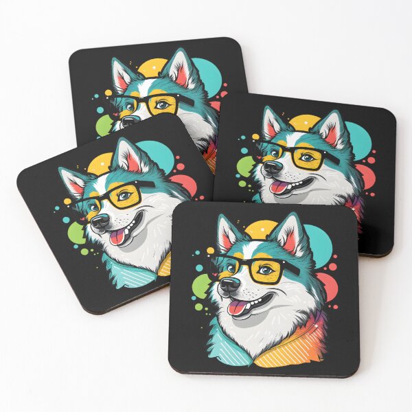 Item preview, Colorful Kawaii Husky Nerd designed and sold by Leonardo Palumbo.