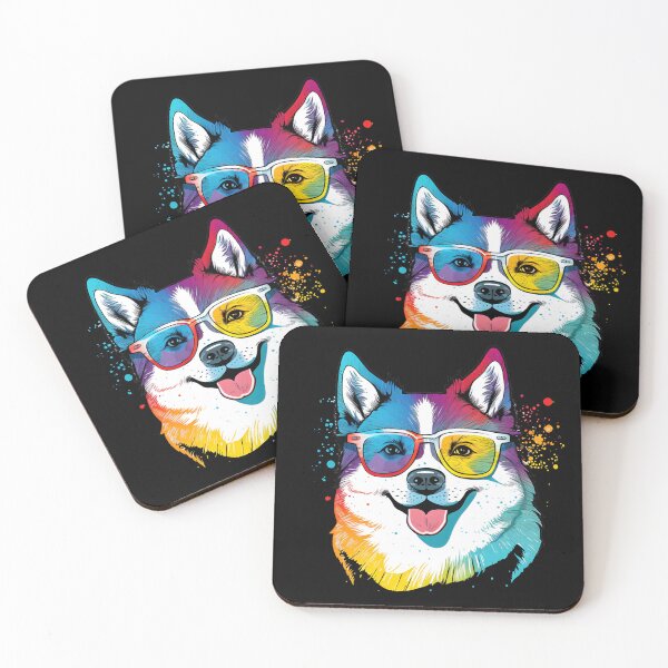 Item preview, Colorful Kawaii Husky Nerd designed and sold by Leonardo Palumbo.