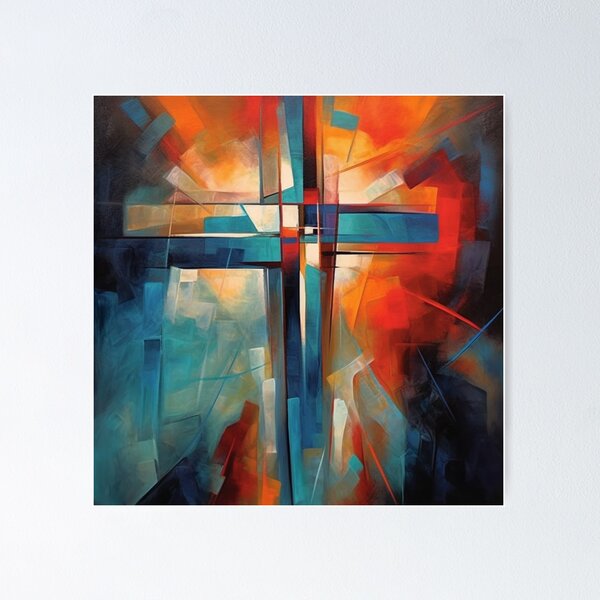 Double cross abstract symbol Poster for Sale by archiba