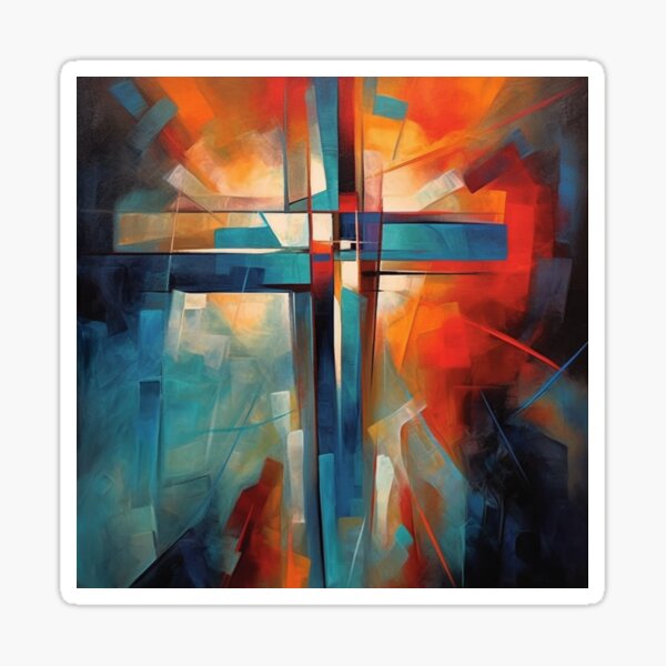 Item preview, Abstract watercolor religious cross designed and sold by dcrc.